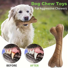 Dog Durable Chew Toy Bone Shaped Interactive Play Beef Flavor Toy