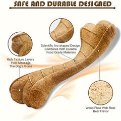 Dog Durable Chew Toy Bone Shaped Interactive Play Beef Flavor Toy
