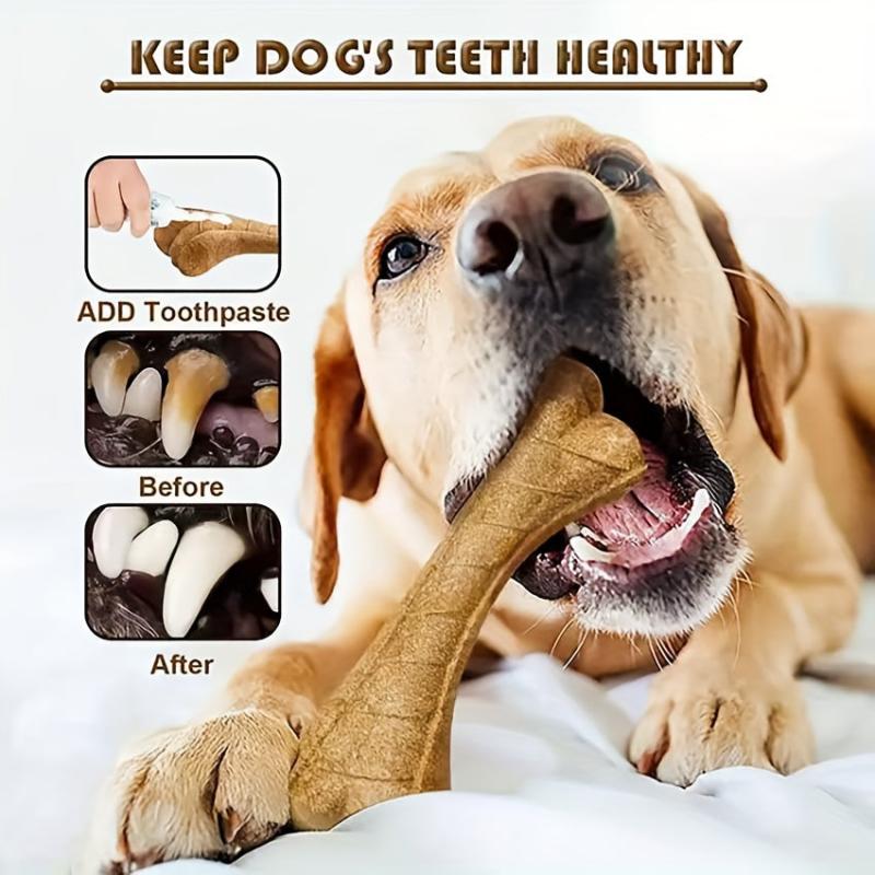 Dog Durable Chew Toy Bone Shaped Interactive Play Beef Flavor Toy
