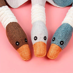 Goose Pet Grinding Teeth Squeaky Plush Toy Durable Chew Toy for Dog
