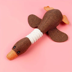 Goose Pet Grinding Teeth Squeaky Plush Toy Durable Chew Toy for Dog
