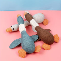 Goose Pet Grinding Teeth Squeaky Plush Toy Durable Chew Toy for Dog