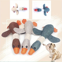 Goose Pet Grinding Teeth Squeaky Plush Toy Durable Chew Toy for Dog
