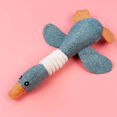 Goose Pet Grinding Teeth Squeaky Plush Toy Durable Chew Toy for Dog