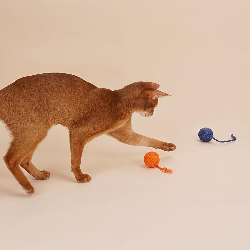 Durable Cat Teaser Stick with Ball Toy for Indoor Play