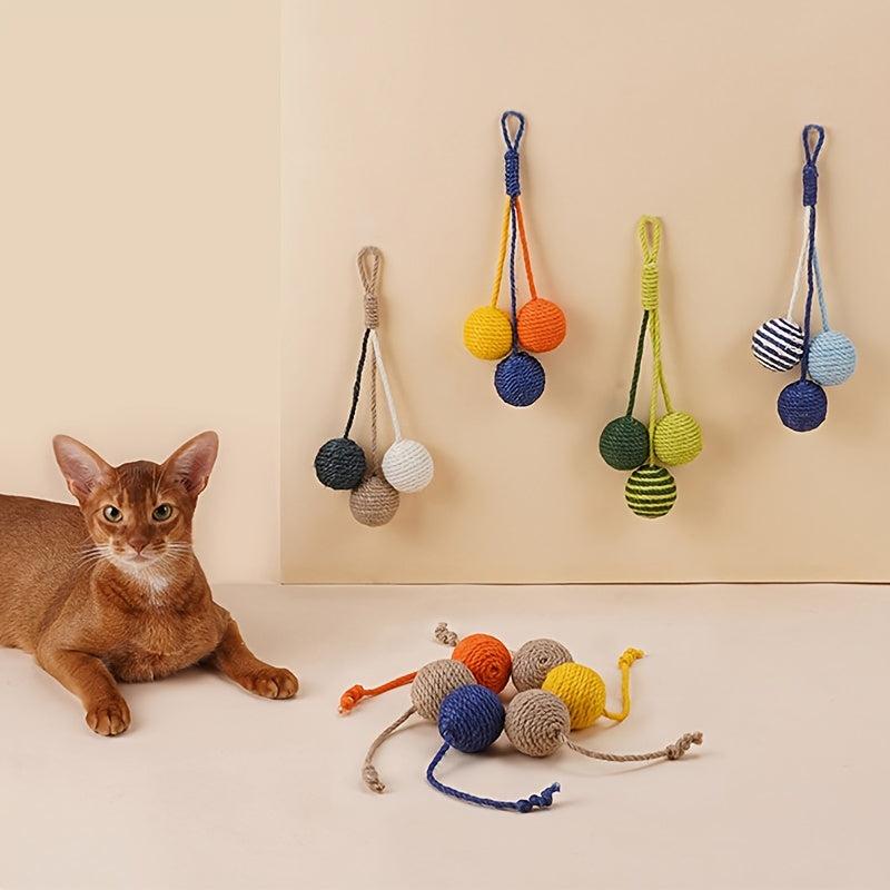 Durable Cat Teaser Stick with Ball Toy for Indoor Play