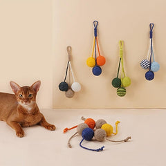 Durable Cat Teaser Stick with Ball Toy for Indoor Play