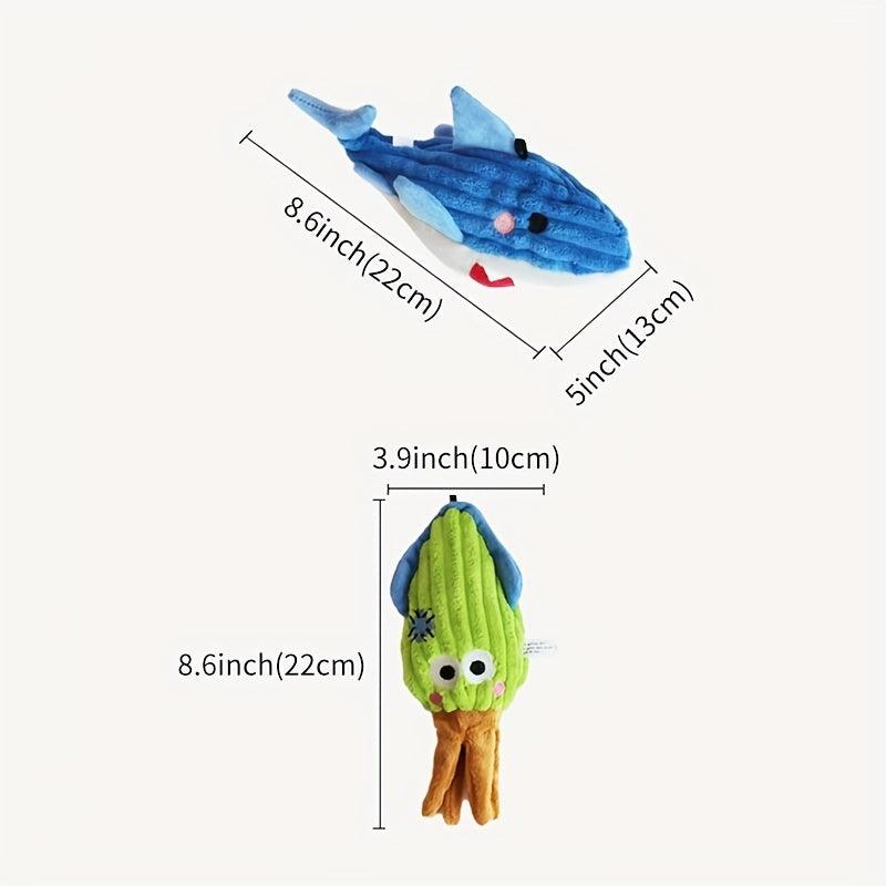 Durable Sea Animals Plush Toy for Dogs with Squeaker