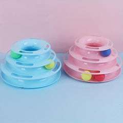 Cat Three Layer Turntable Toy Educational Play Track Tower