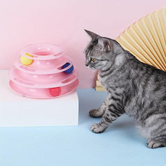Cat Three Layer Turntable Toy Educational Play Track Tower