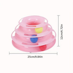 Cat Three Layer Turntable Toy Educational Play Track Tower