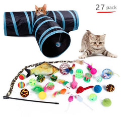 12 14 15 21 28 30PCS Pet Cat Toy Set Fun Stick Bell Ball Supplies
