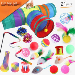 12 14 15 21 28 30PCS Pet Cat Toy Set Fun Stick Bell Ball Supplies