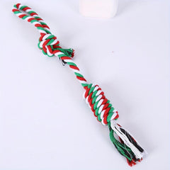 Christmas Teeth Cleaning Braided Rope Knot Pet Toy for Dog and Cat