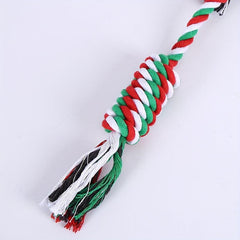 Christmas Teeth Cleaning Braided Rope Knot Pet Toy for Dog and Cat