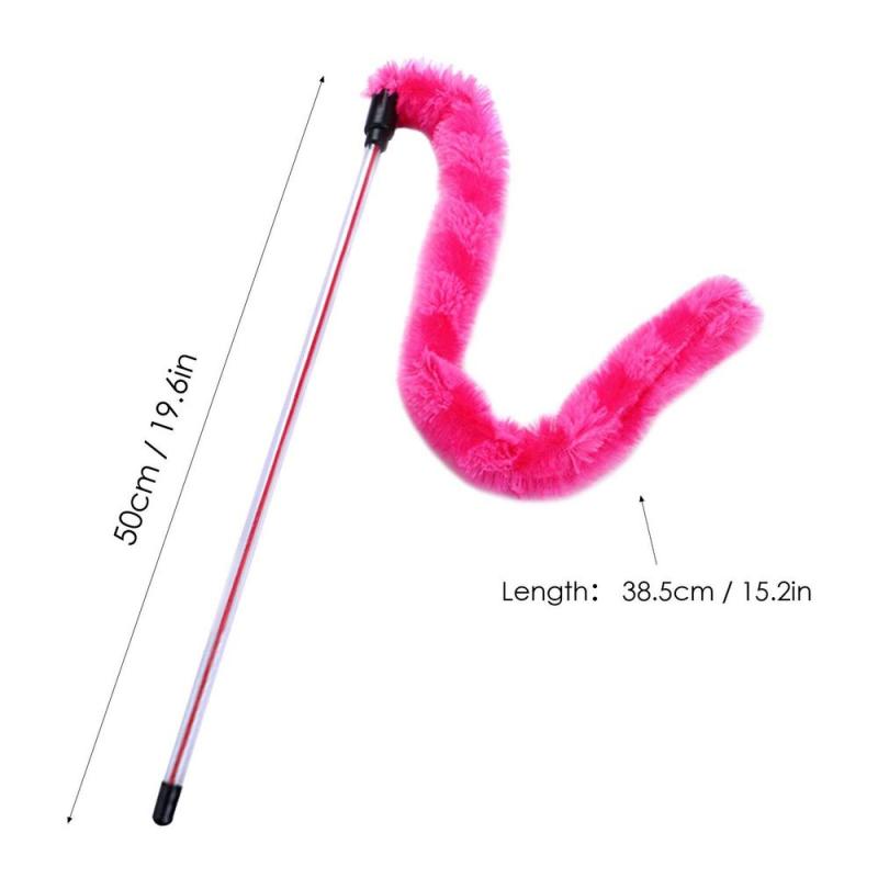 Interactive Cat Feather Wand Toy Plush Doll Fishing Pole