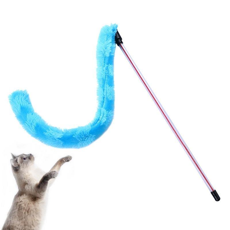 Interactive Cat Feather Wand Toy Plush Doll Fishing Pole