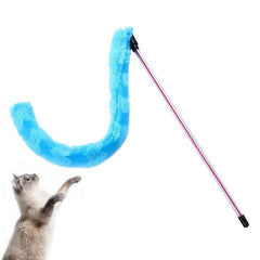 Interactive Cat Feather Wand Toy Plush Doll Fishing Pole