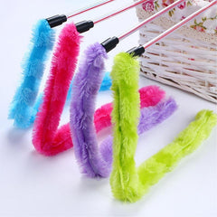 Interactive Cat Feather Wand Toy Plush Doll Fishing Pole