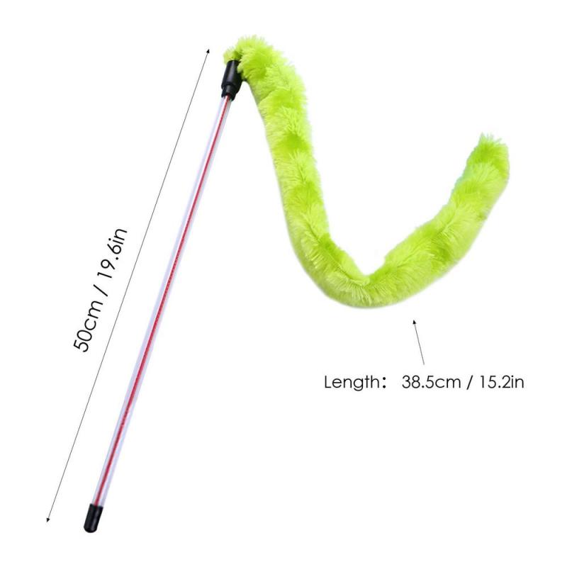 Interactive Cat Feather Wand Toy Plush Doll Fishing Pole