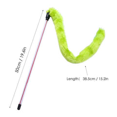 Interactive Cat Feather Wand Toy Plush Doll Fishing Pole