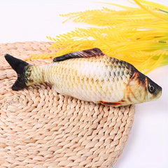 4pcs Interactive Cat Plush Fish Toys for Teasing Play