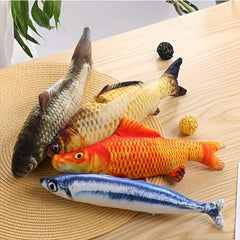 4pcs Interactive Cat Plush Fish Toys for Teasing Play