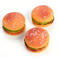 Interactive Durable Chew Toy for Dogs Hamburger Pet Grinding Teeth Squeak Plush