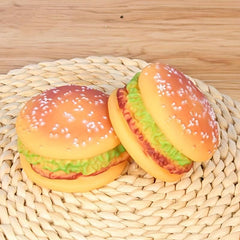 Interactive Durable Chew Toy for Dogs Hamburger Pet Grinding Teeth Squeak Plush