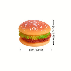 Interactive Durable Chew Toy for Dogs Hamburger Pet Grinding Teeth Squeak Plush