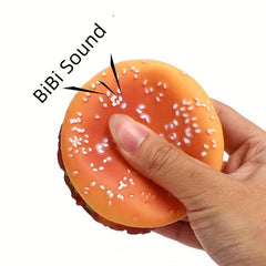 Interactive Durable Chew Toy for Dogs Hamburger Pet Grinding Teeth Squeak Plush