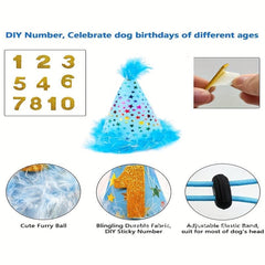 8pcs Dog Birthday Party Supplies Happy Birthday Banner Hat Balloons Bandana