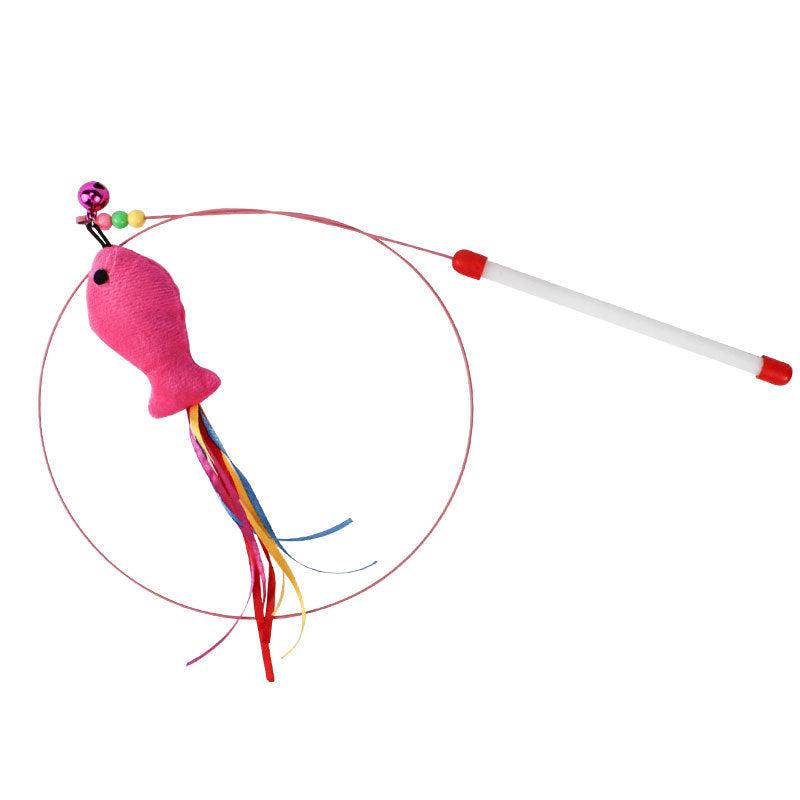 Feather Decor Cat Teaser Stick Toys - Interactive Toys for Cats