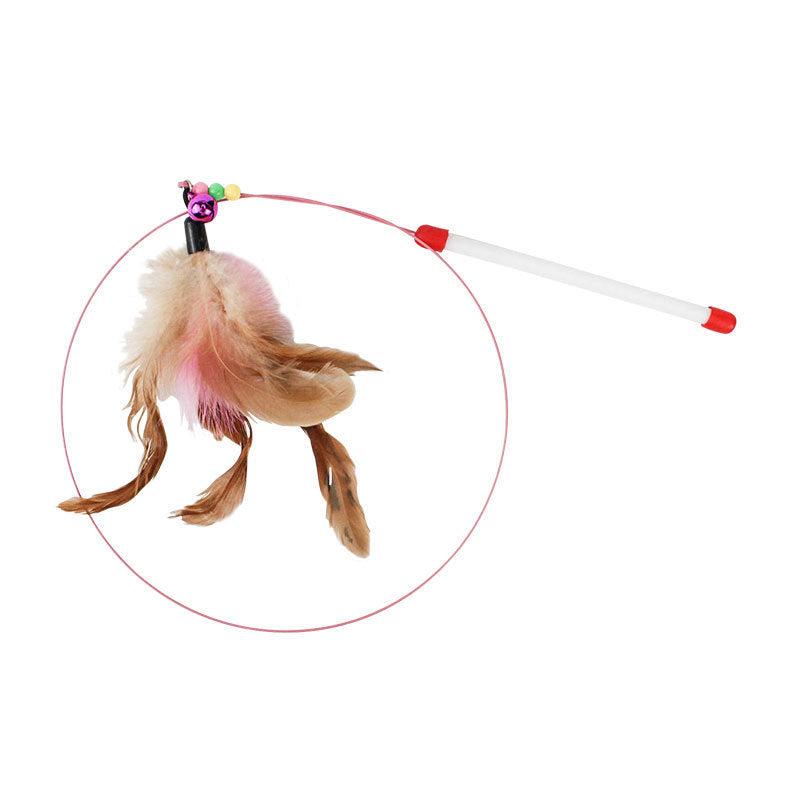 Feather Decor Cat Teaser Stick Toys - Interactive Toys for Cats