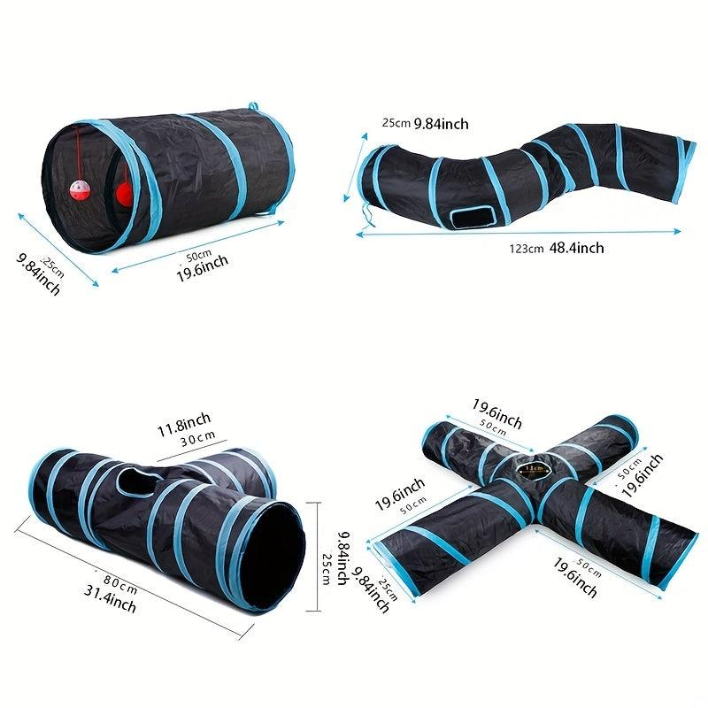 Collapsible Pet Cat Tunnel with Bonus Toy Balls
