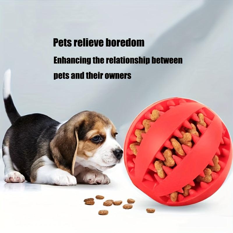 Dog Ball Toy Leaking Food Rubber Chew Molar Interactive