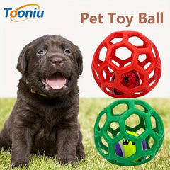 Durable Dog Hollow Bell Rubber Ball Toy for Teeth Cleaning