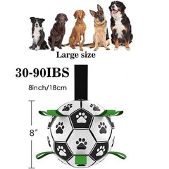Durable Football Pet Toy With Straps Dog Chewing Ball Toy