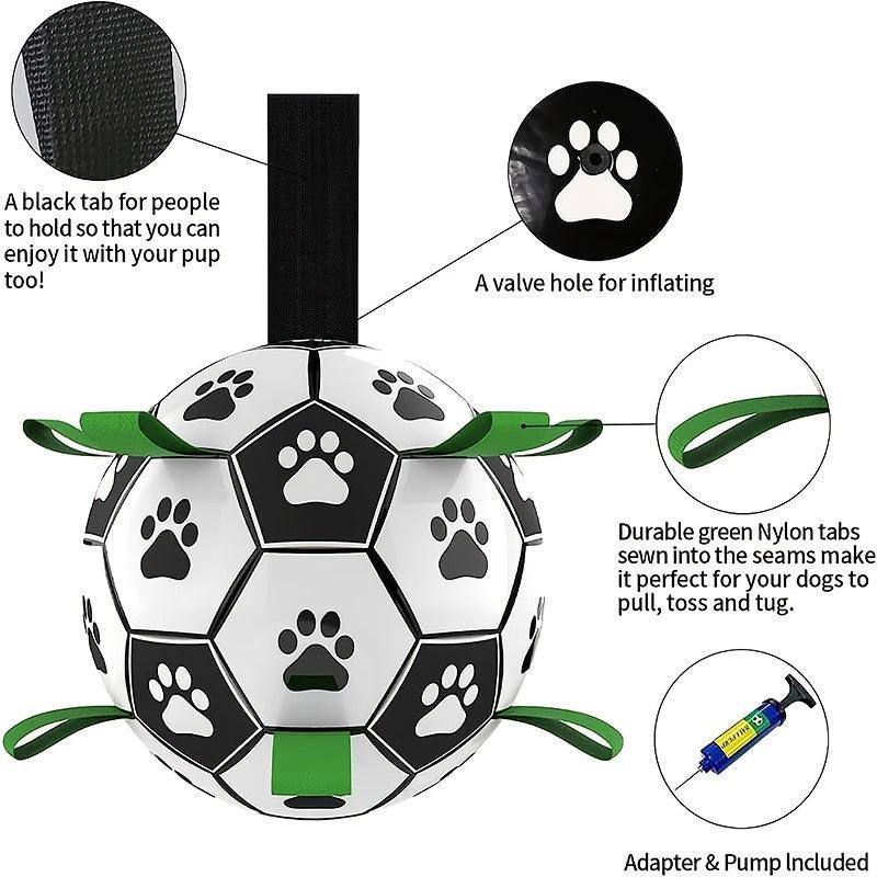 Durable Football Pet Toy With Straps Dog Chewing Ball Toy