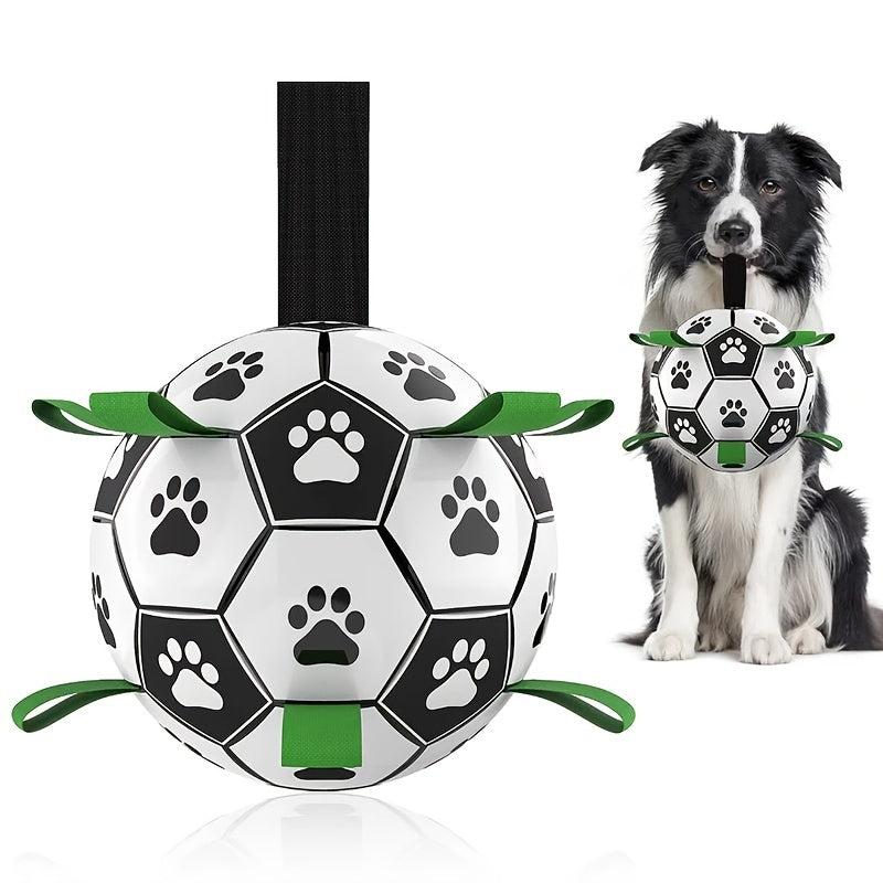Durable Football Pet Toy With Straps Dog Chewing Ball Toy