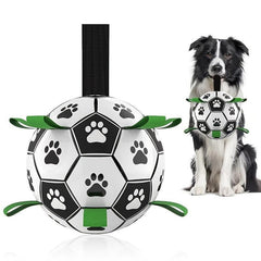 Durable Football Pet Toy With Straps Dog Chewing Ball Toy