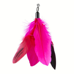 8pcs Cat Feather Toys Replacement Interactive Cat Wand Toy with PVC Teaser Stick