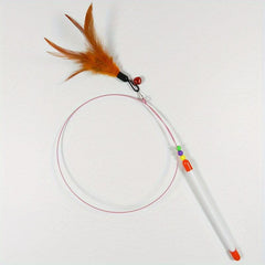 Interactive Cat Teaser Stick Toy Feather Wand for Indoor Play