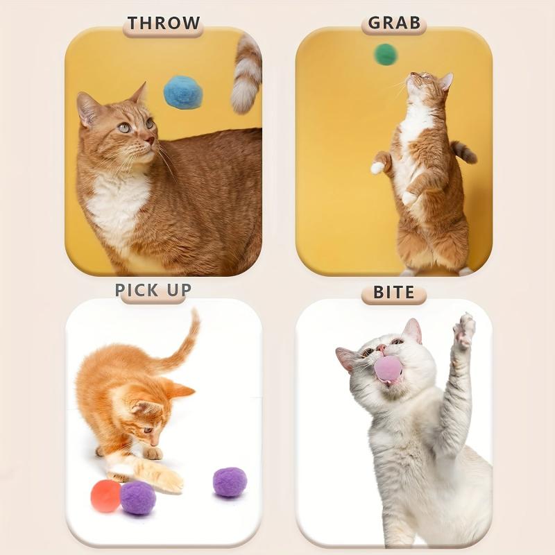 Interactive Launch Training Cat Toys Creative Kittens Mini Pompoms Games