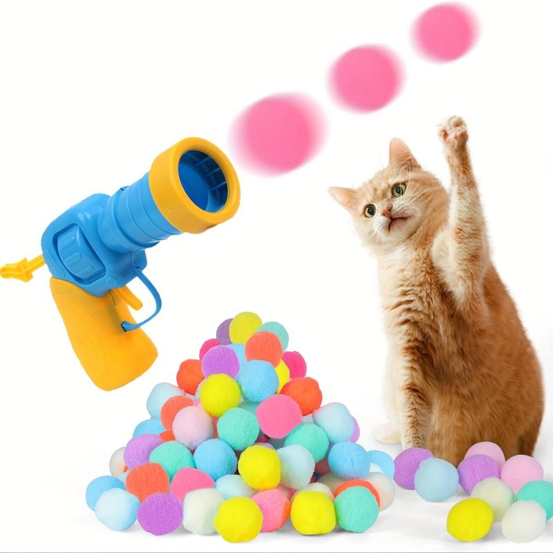 Interactive Launch Training Cat Toys Creative Kittens Mini Pompoms Games