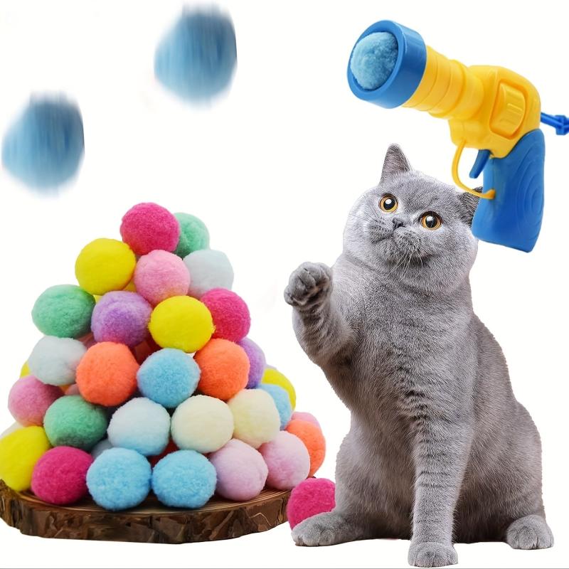 Interactive Launch Training Cat Toys Creative Kittens Mini Pompoms Games