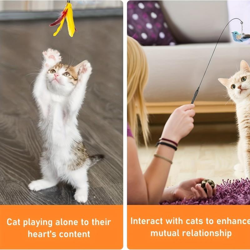 3-in-1 Suction Cup Teaser Cat Toy Interactive Cat Toy Indoor Cats Sticky Cup