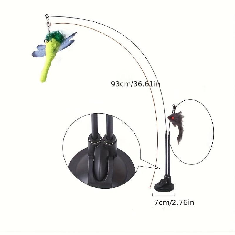 3-in-1 Suction Cup Teaser Cat Toy Interactive Cat Toy Indoor Cats Sticky Cup