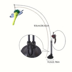 3-in-1 Suction Cup Teaser Cat Toy Interactive Cat Toy Indoor Cats Sticky Cup