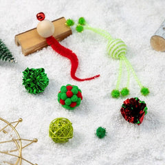 8pcs Christmas Cat Toy Set - Indoor Cat Supplies